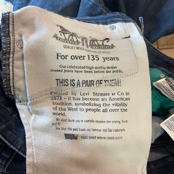 (33 x 30) Mens Levi's 511 Blue Jeans Slim Fit Dark Wash Black Tab - Picture 6 of 6